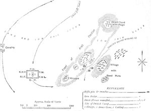 Plan der Schlacht von El Teb, 29. Februar 1884