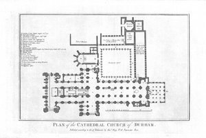 Plan der Kathedrale von Durham, spätes 18. Jahrhundert