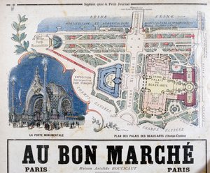 Plan der Porte Monumentale und des Palais des Beaux-Arts, 1900