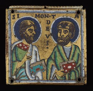 Paar Plaketten: Simon und Thaddäus und Thomas und Matthäus, ca. 1160