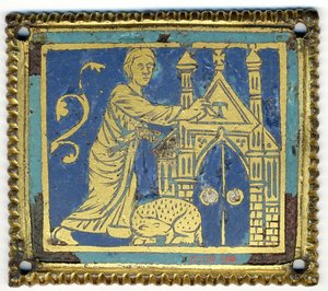 Plakette mit Markierung der Tür mit dem Buchstaben Tau, Deutsch, ca. 1200 von Unbekannt