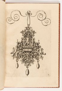 Tafel 4, aus Monilium Bullarum Inauriumque Artificiocissimae Icones, Ioannis Collaert Opus Postremum (Entwürfe für Halsketten, Anhänger und Ohrringe von höchster Kunstfertigkeit, das letzte Werk von Joannis Collaert) von Unbekannt