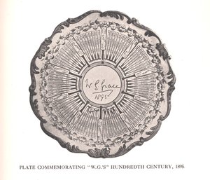 Teller zur Erinnerung an WG Graces hundertstes Jahrhundert, 1895, 1912