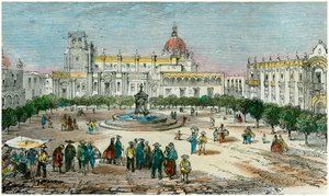 Plaza von Guadalajara, im Bundesstaat Jalisco, Mexiko, ca. 1880