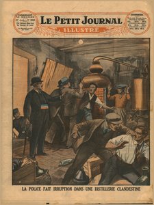 Polizeirazzia in einer illegalen Brennerei, 1930 von Unbekannt