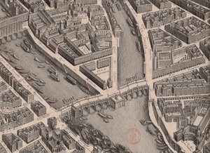 Pont Neuf. Plan von Paris, genannt Turgot, 1739