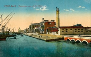 Port-Said - Panoramablick auf den Kai, um 1918-1939