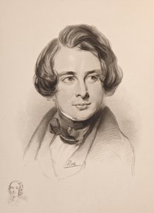 Porträt von Charles Dickens. Skizze von Dickens