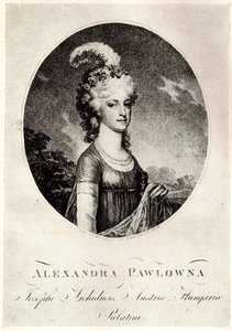Porträt der Großherzogin Alexandra Pawlowna 1783-1801, frühes 19. Jahrhundert von Unbekannt
