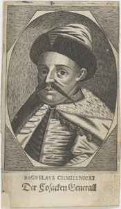 Porträt von Hetman Bohdan Chmelnyzkyj 1595-1657, nach 1650 von Unbekannt