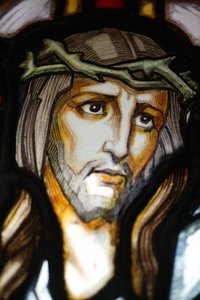 Porträt von Jesus. Glasfenster. Saint Blaise Kirche Vichy Frankreich von Unbekannt