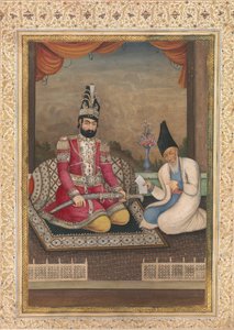 Porträt von Muhammad Shah Qajar und seinem Wesir Haj Mirza Aghasi, zweites Viertel des 19. Jahrhunderts von Unbekannt