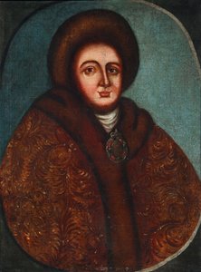 Porträt von Zarin Evdokija Feodorowna Lopuchina 1669-1731, die Frau von Zar Peter I. von Russland von Unbekannt