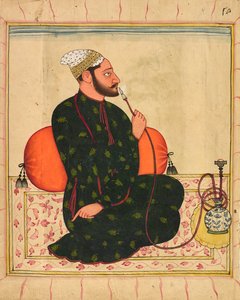 Porträt eines Raja, wahrscheinlich Raja Dhrub Dev von Jasrota, ca. 1690-1700
