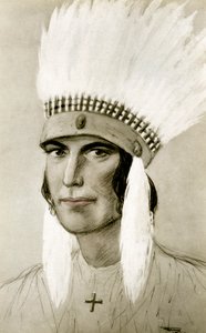 Porträt eines amerikanischen Indianers, 20. Jahrhundert von Unbekannt