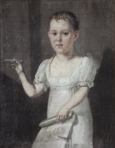 Porträt des Dichters Michail Lermontow 1814-1841 als Kind, 1817-1818 von Unbekannt
