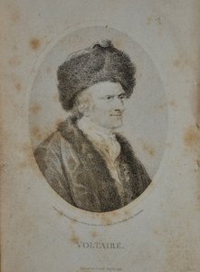 Porträt des Schriftstellers, Essayisten und Philosophen Francois Marie Arouet de Voltaire 1694-1778