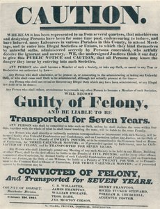 Plakate warnen, dass diejenigen, die illegale Eide ablegen, abgeschoben werden können, 1834, 1934 von Unbekannt