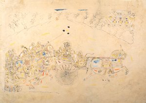 Vorbereitende Studie für ein Porträt von Man Singh und seinem Harem, 1810-15