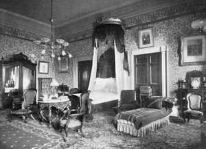 Schlafzimmer von Präsident Harrison im Weißen Haus, Washington DC, USA, 1908