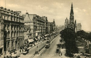 Princes Street Blick nach Osten, Edinburgh, ca. 1920er Jahre von Unbekannt
