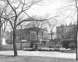 Öffentlicher Platz, Cleveland, Ohio, USA, um 1900