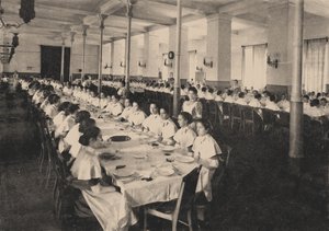 Schülerinnen des Smolny-Instituts für edle Jungfrauen in der Kantine von Unbekannt
