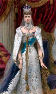 Königin Alexandra in vollen Krönungsroben, 1902