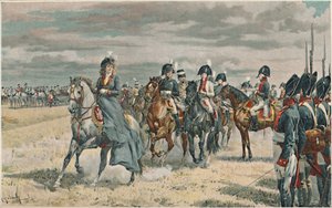 Königin Luise inspiziert die preußische Armee von Unbekannt