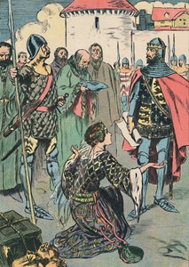 Königin Philippa bittet für die Männer von Calais, ca. 1907 von Unbekannt