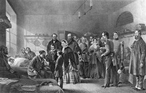 Königin Victoria 1819-1901 besucht verwundete Soldaten, 19. Jahrhundert