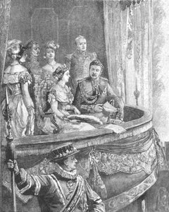 Königin Victoria und der Prinzgemahl in der Royal Italian Opera, 1849, 1901