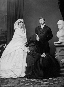 Königin Victoria mit dem Prinzen und der Prinzessin von Wales am Tag ihrer Hochzeit, 1863