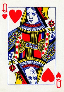 Herzkönigin aus einem Kartenspiel von Goodall & Son Ltd., um 1940