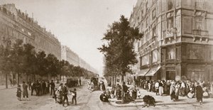 Schlange vor einem Lebensmittelladen, Belagerung von Paris, Deutsch-Französischer Krieg