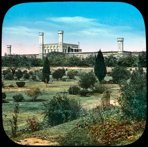 Bahnhof, vom Queens Garden, Delhi, Indien, spätes 19. oder frühes 20. Jahrhundert
