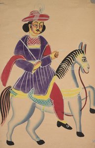 Raja reitet ein Pferd, 1800er