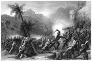 Abwehr eines Ausfalls vor Delhi, 1857 von Unbekannt
