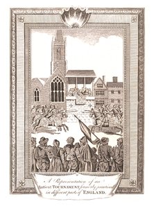 Darstellungen eines alten Turniers, das in verschiedenen Teilen Englands praktiziert wurde, 1794