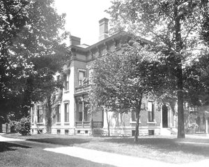 Residenz des ehemaligen Präsidenten Harrison, Indianapolis, Indiana, USA, um 1900