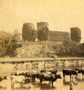 Rhuddlan - Schloss vom Fluss aus, ca. 1900