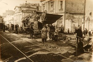 Straßenarbeiten in der Twerskaja-Straße, Moskau, UdSSR, 1920er