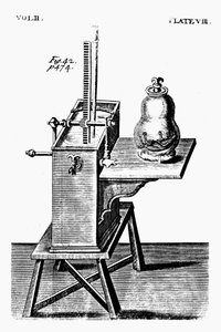 Robert Boyles zweite Luftpumpe, ca. 1660, 1725