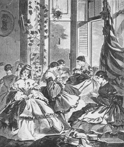 Rolle der Frauen im Krieg, 1861, 1938 von Unbekannt
