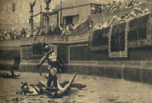 Rom - Kolosseum - Daumen runter in einem Gladiatorenkampf, 1910 von Unbekannt