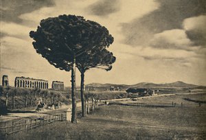 Rom - Neue Appische Straße - Ruinen des Aquädukts von Claudius. Die Albaner Berge, 1910