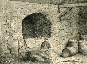 Römische Mauer am Tower Hill, um 1872