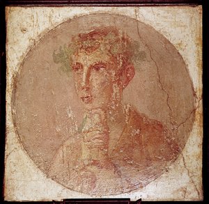 Römisches Porträtgemälde eines jungen Mannes, Pompeji, Italien