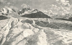 Roseg-Gletscher bei Pontresina, Engadin, Schweiz, 1895