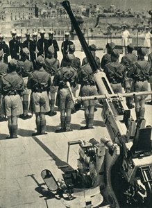 Royal Marines bei der Parade zur Feier der erfolgreichen Verteidigung Maltas, Zweiter Weltkrieg, 1943-1944 von Unbekannt